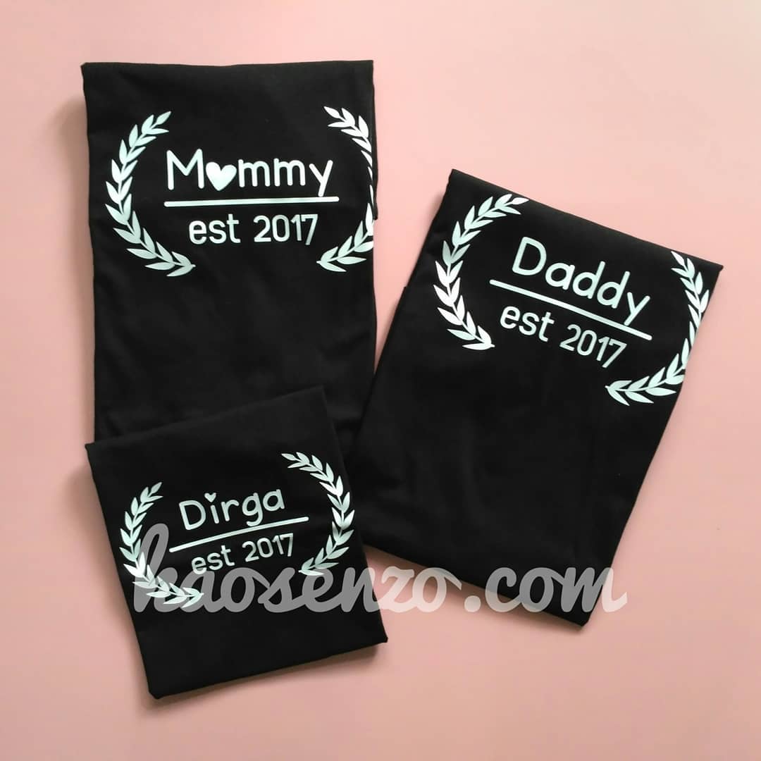 Kaos Couple Keluarga | Anak & Dewasa | Gratis Ganti Nama/Tulisan