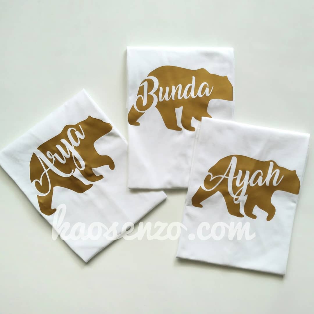 Baju Kaos Keluarga | Anak & Dewasa | Custom Nama | Gratis Ganti Nama/Tulisan