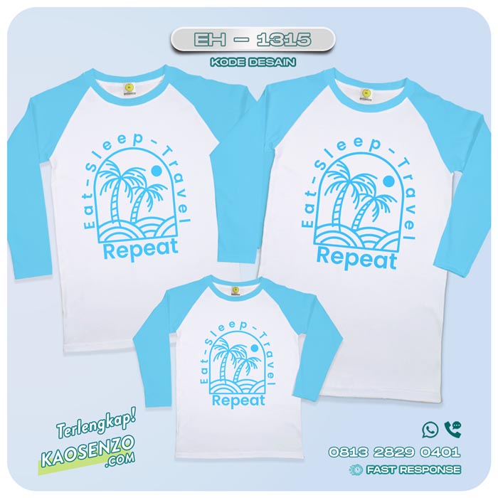 Baju Kaos Couple Keluarga Traveling | Kaos Couple Family Gathering | Kaos Liburan Keluarga | Kaos Traveling - EH-1315