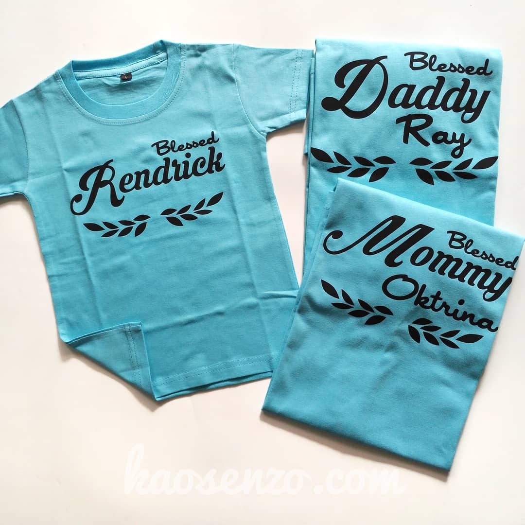 Baju Kaos Keluarga | Anak & Dewasa | Custom Nama | Kaos Kata-kata Gratis Ganti Nama/Tulisan