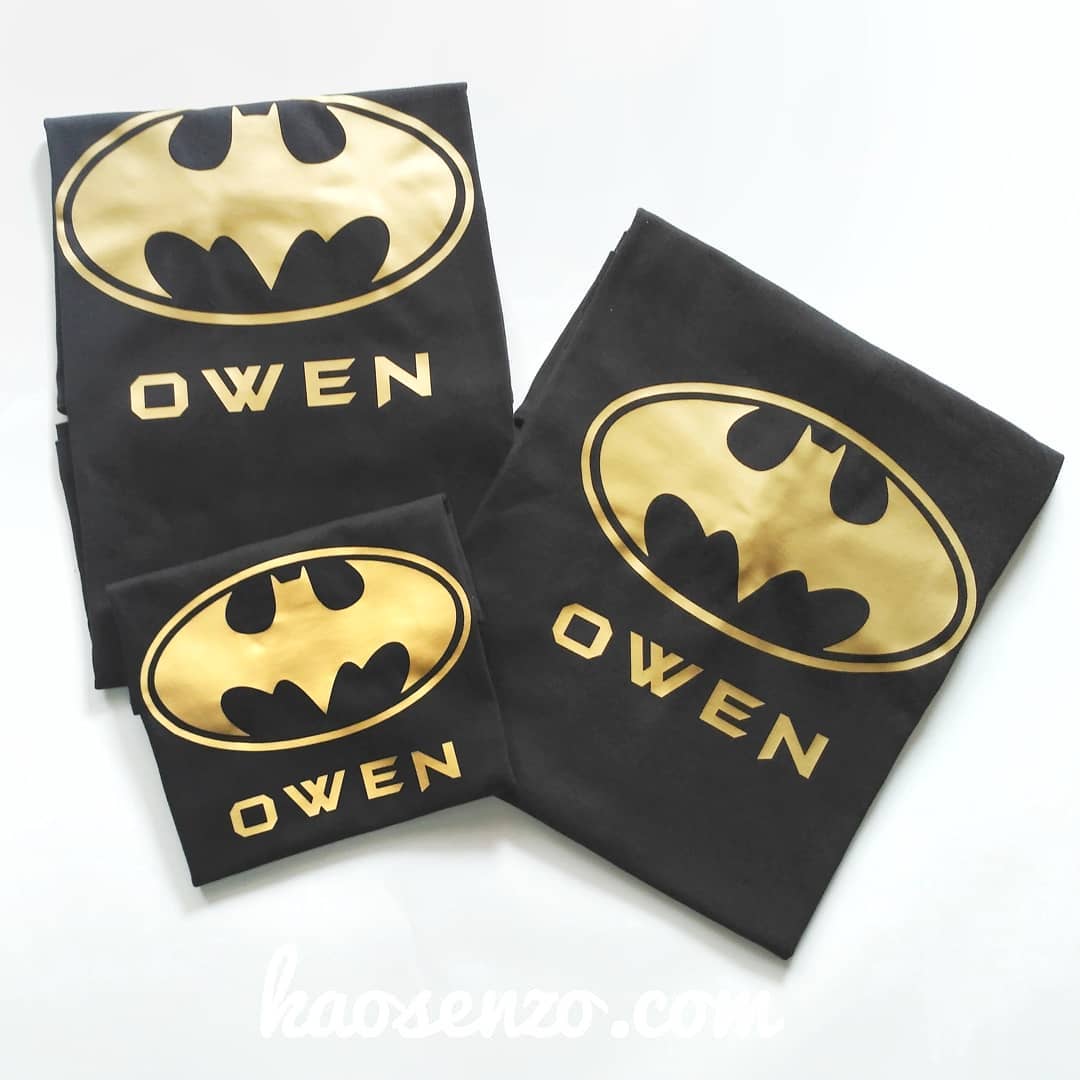 Baju Kaos Keluarga | Anak & Dewasa | Custom Nama | Kaos Batman Gratis Ganti Nama/Tulisan