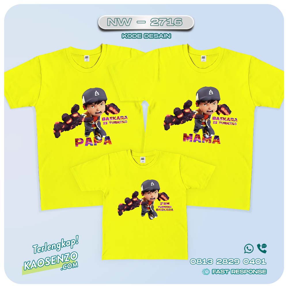 Baju Kaos Couple Keluarga | Kaos Family Custom Boboiboy - NW 2716