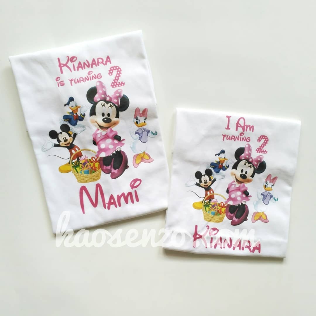 Baju Kaos Couple Keluarga | Baju Kaos Ultah Motif Mickey Mouse