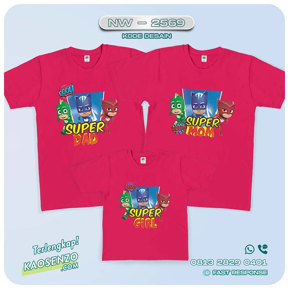 Kaos Couple Keluarga | Kaos Ulang Tahun Anak PJ Masks - NW 2569