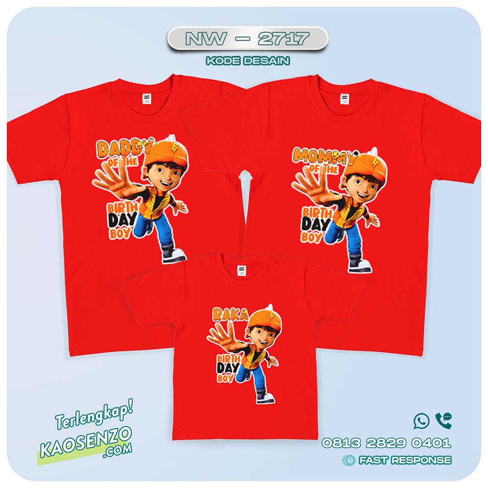 Baju Kaos Couple Keluarga | Kaos Family Custom Boboiboy - NW 2717