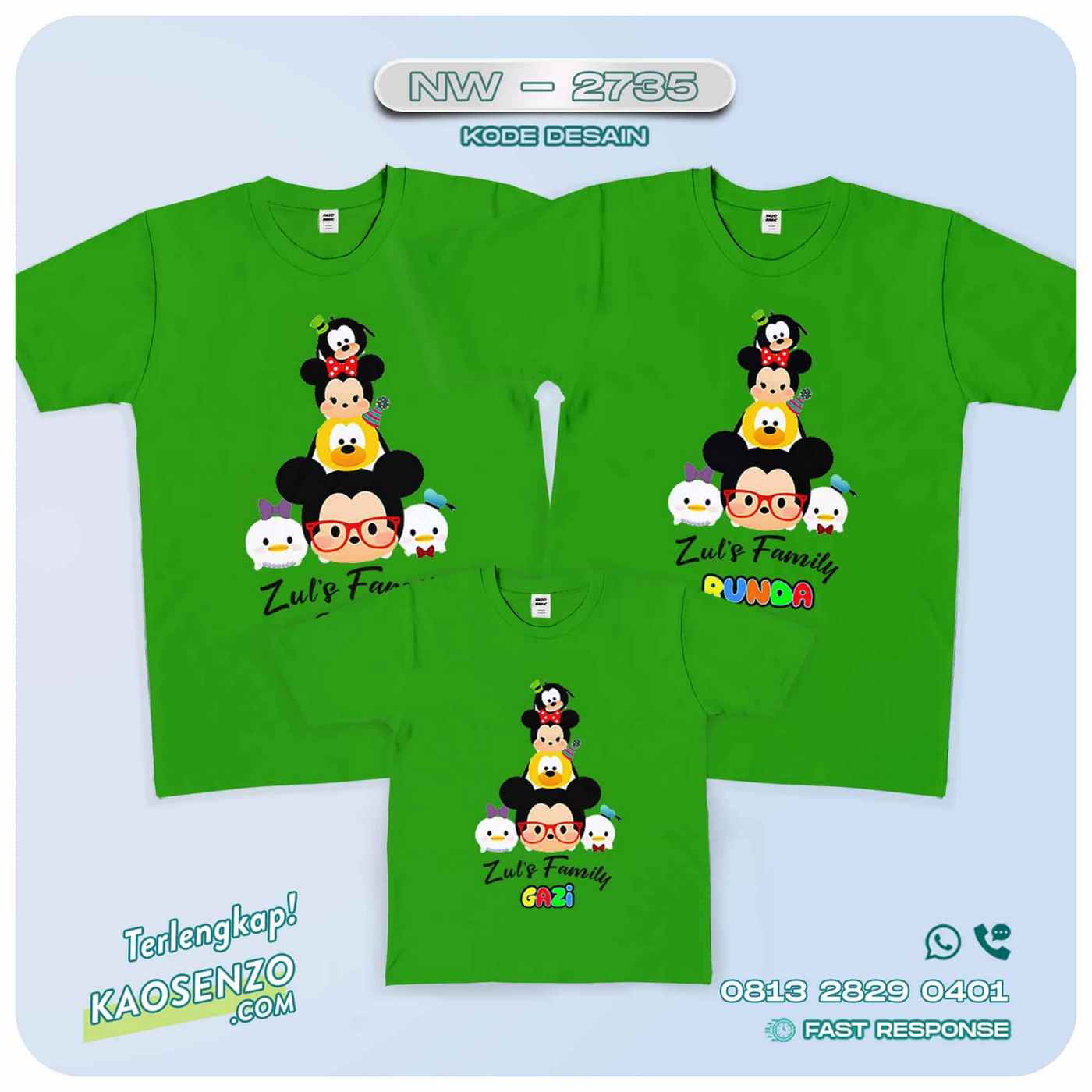 Baju Kaos Couple Keluarga Tsum Tsum | Kaos Family Custom | Kaos Tsum Tsum - NW 2735