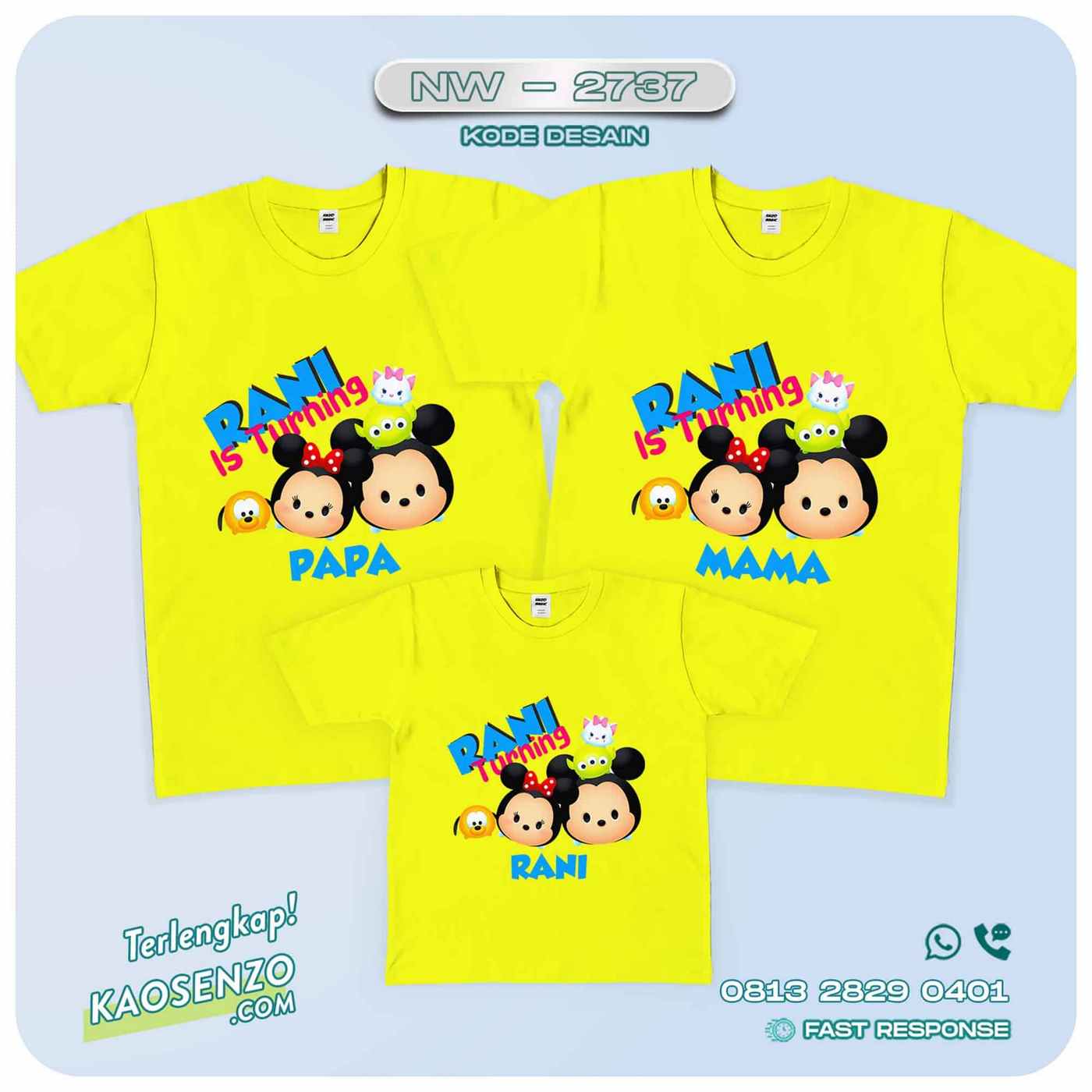 Baju Kaos Couple Keluarga Tsum Tsum | Kaos Family Custom | Kaos Tsum Tsum - NW 2737