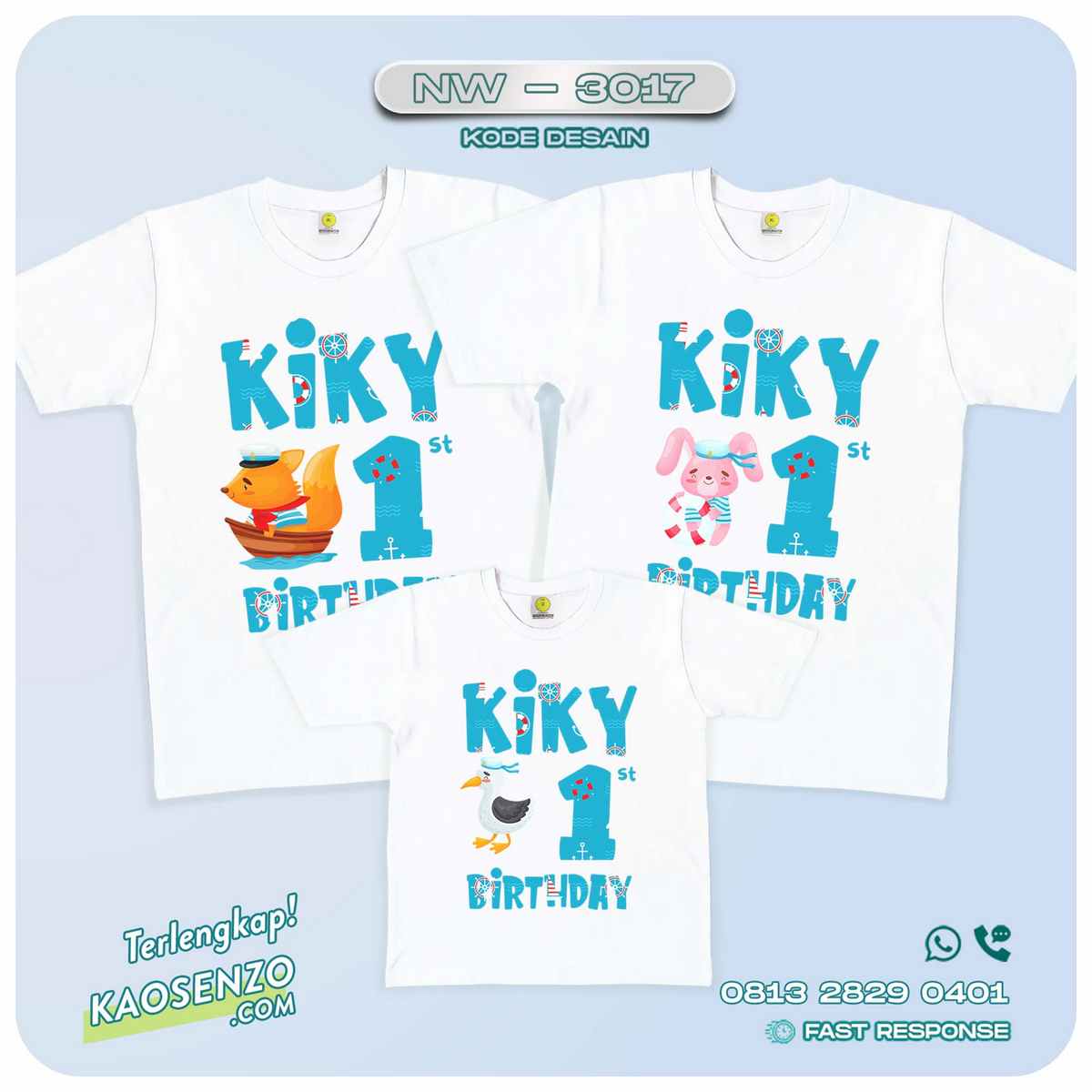 Baju Kaos Couple Keluarga Sailor | Kaos Family Custom | Kaos Sailor - NW 3017