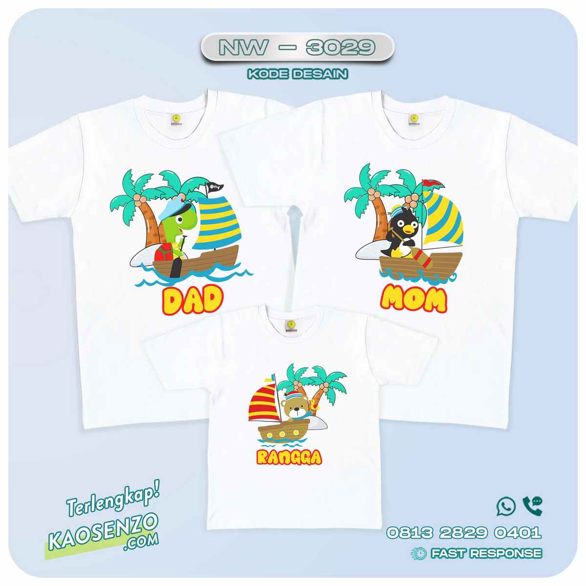 Baju Kaos Couple Keluarga Sailor | Kaos Family Custom | Kaos Sailor - NW 3029