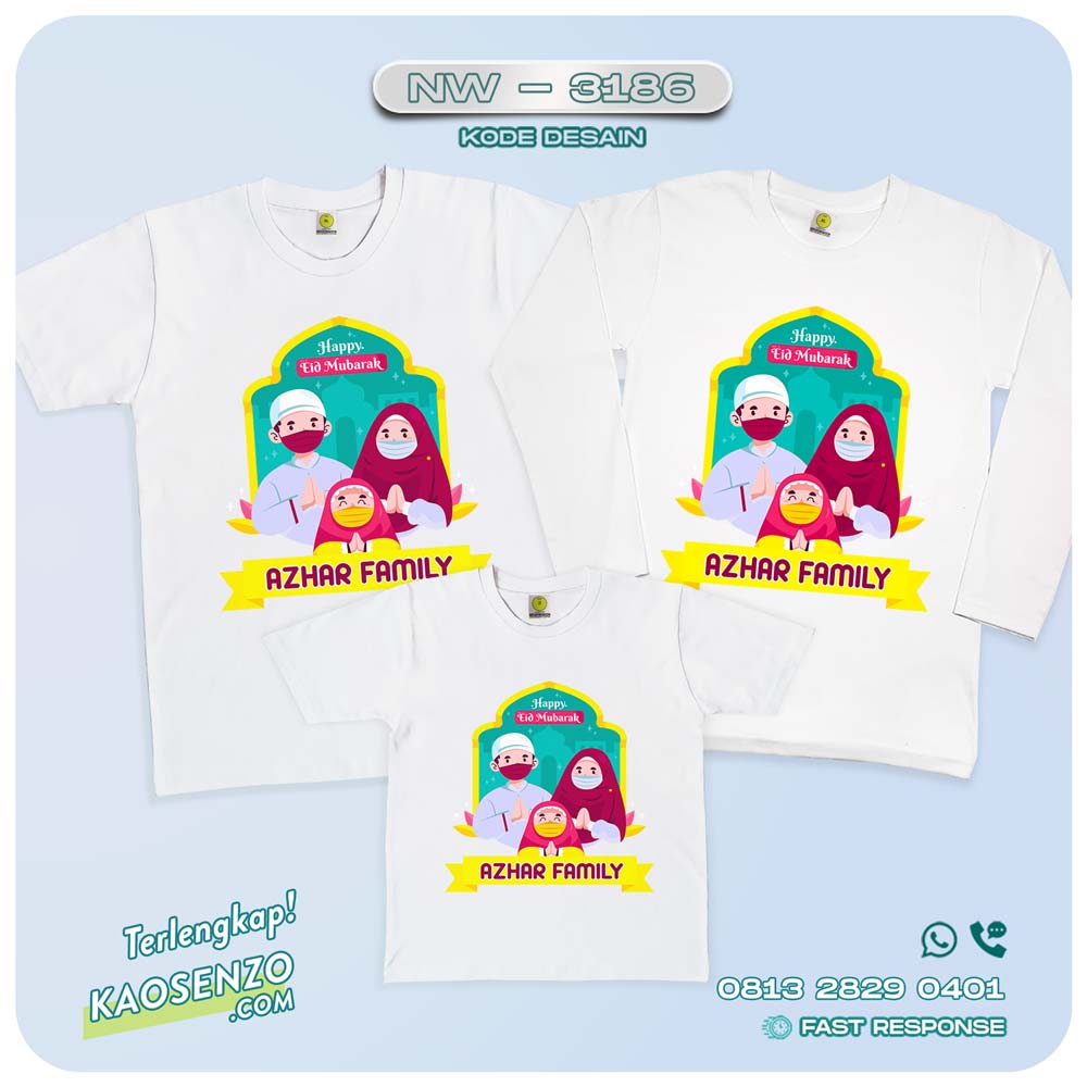 Baju Kaos Couple Keluarga Lebaran | Kaos Family Custom | Kaos Lebaran - NW 3186