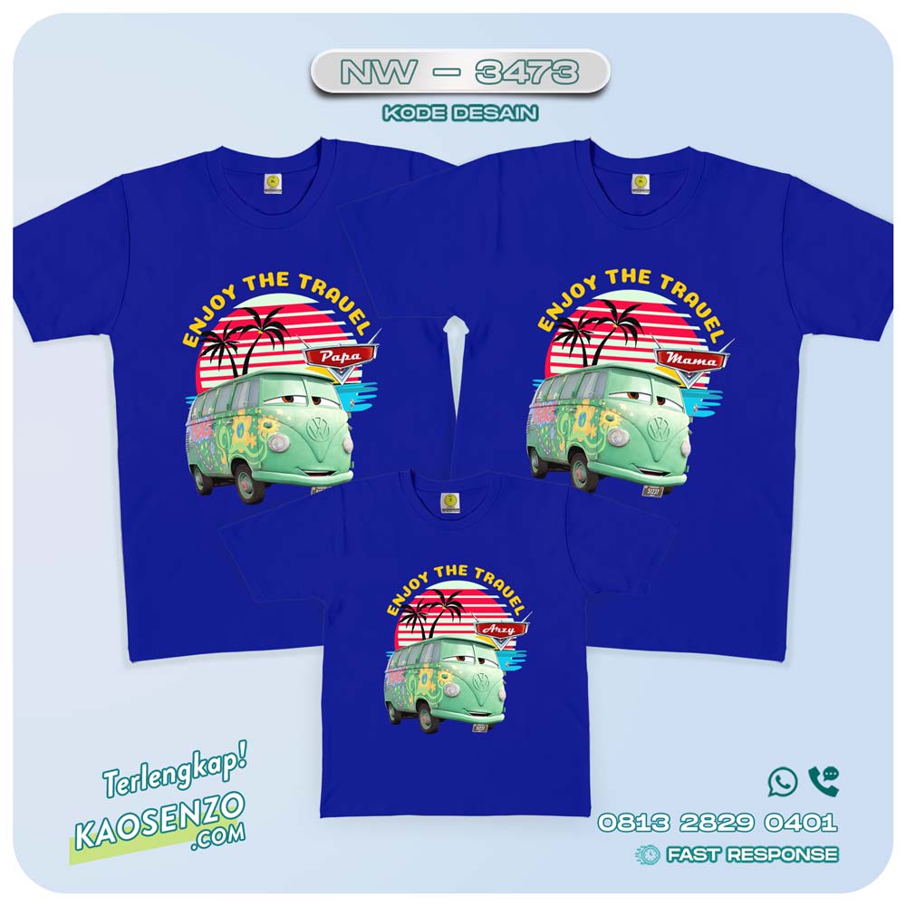 Baju Kaos Couple Keluarga Cars | Kaos Family Custom | Kaos Cars - NW 3473