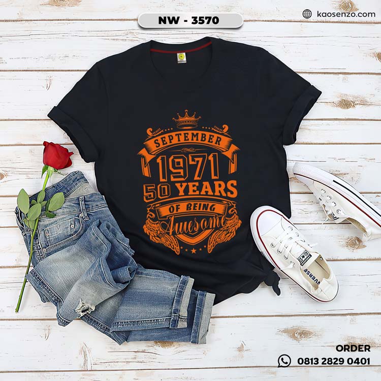 Baju Kaos Distro Keren & Terbaru | Tema Anniversary Wedding - NW 3570