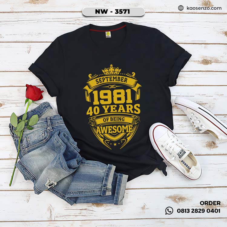 Baju Kaos Distro Keren & Terbaru | Tema Anniversary Wedding - NW 3571