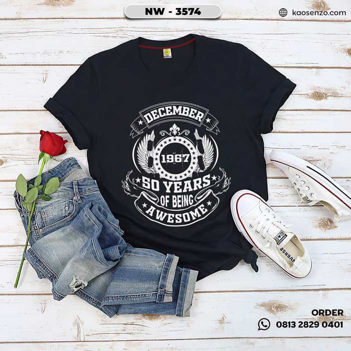 Baju Kaos Distro Keren & Terbaru | Tema Anniversary Wedding - NW 3574