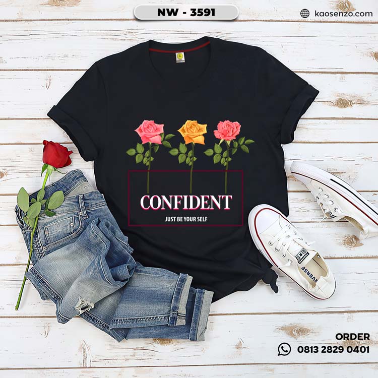 Baju Kaos Distro Keren & Terbaru | Tema Bunga Floral - NW 3591