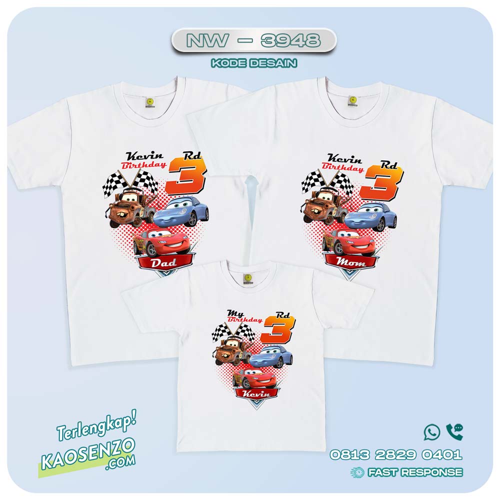 Baju Kaos Couple Keluarga Cars | Kaos Family Custom | Kaos Cars - NW 3948