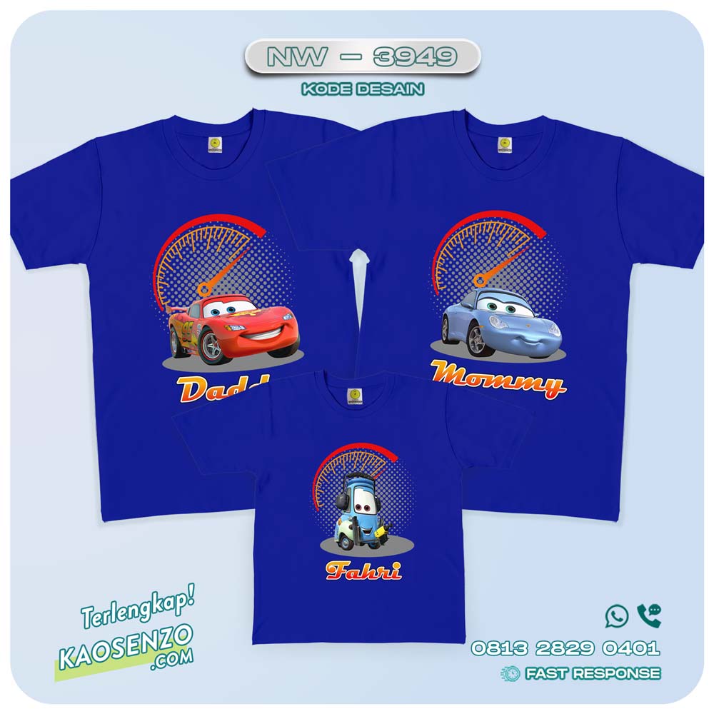 Baju Kaos Couple Keluarga Cars | Kaos Family Custom | Kaos Cars - NW 3949