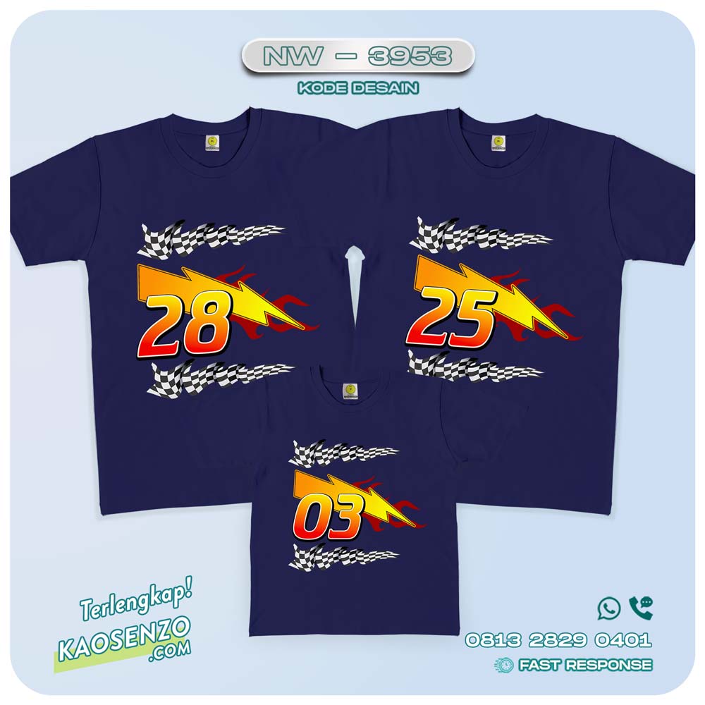 Baju Kaos Couple Keluarga Cars | Kaos Family Custom | Kaos Cars - NW 3953