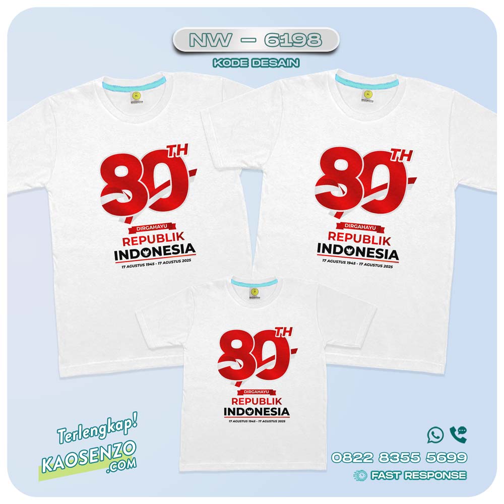 Baju Kaos Couple Keluarga Kemerdekaan | Kaos Family Custom | Kaos Kemerdekaan - NW 6198