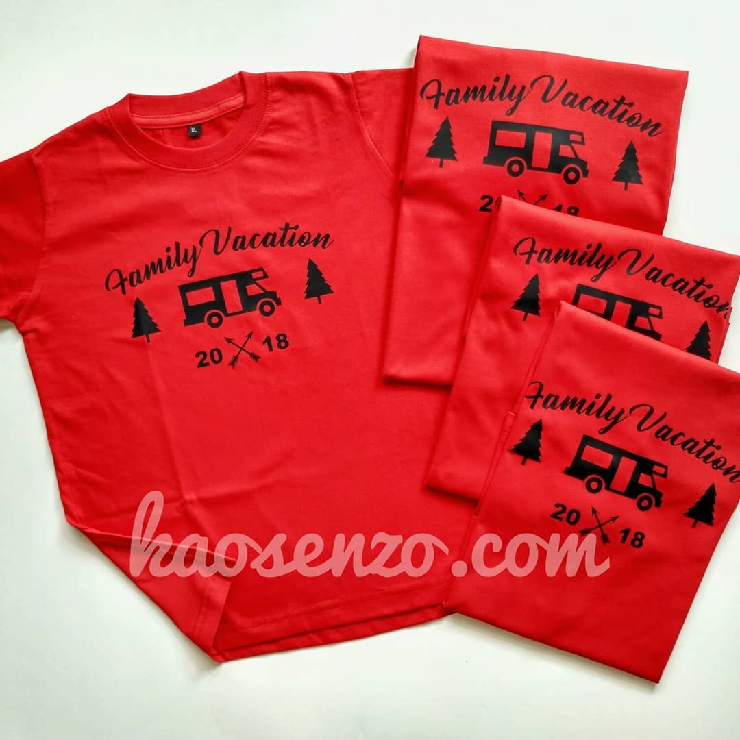 Kaos Couple Keluarga | Anak & Dewasa | Kaos Traveling | Kaos Liburan Gratis Ganti Nama/Tulisan