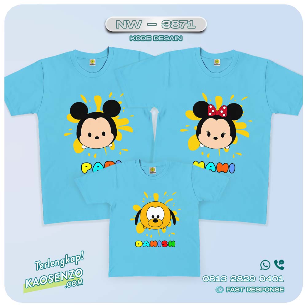 Baju Kaos Couple Keluarga Tsum Tsum | Kaos Family Custom | Kaos Tsum Tsum - NW 3871