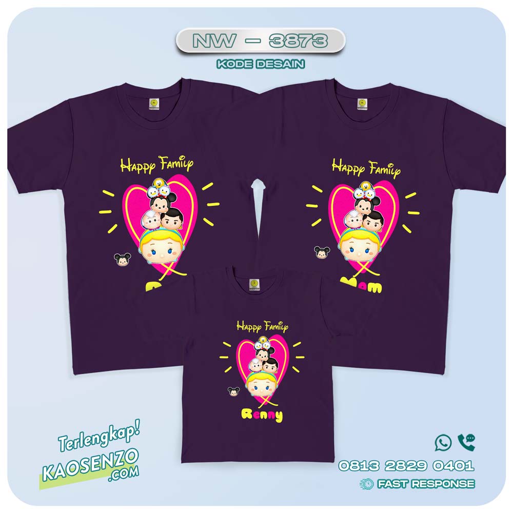 Baju Kaos Couple Keluarga Tsum Tsum | Kaos Family Custom | Kaos Tsum Tsum - NW 3873