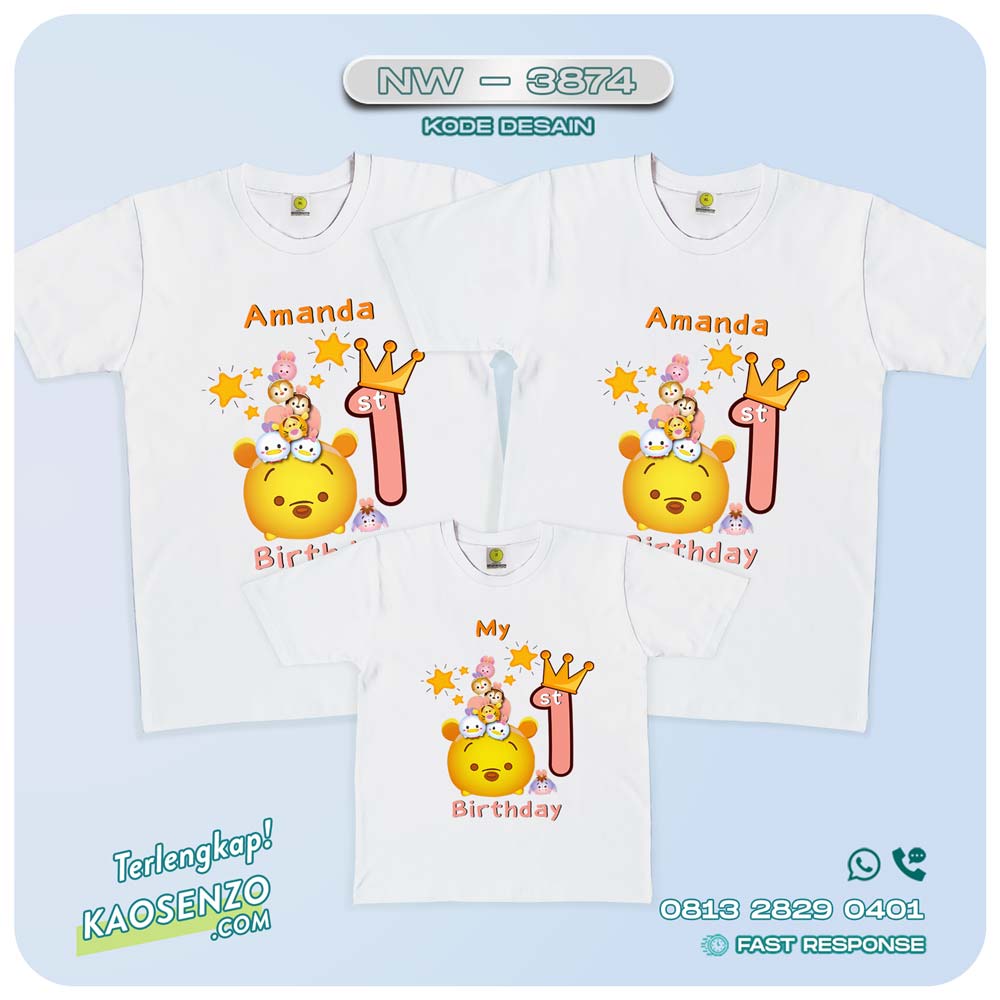 Baju Kaos Couple Keluarga Tsum Tsum | Kaos Family Custom | Kaos Tsum Tsum - NW 3874