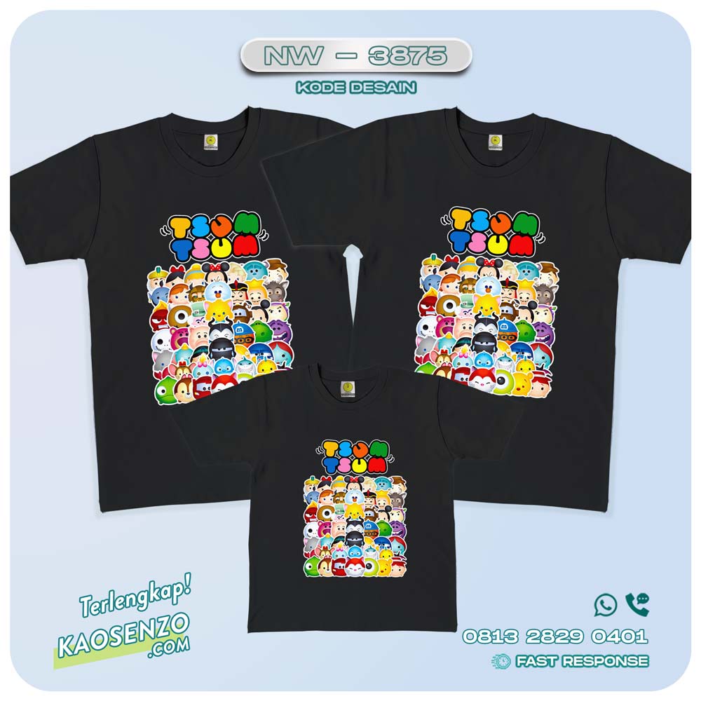 Baju Kaos Couple Keluarga Tsum Tsum | Kaos Family Custom | Kaos Tsum Tsum - NW 3875