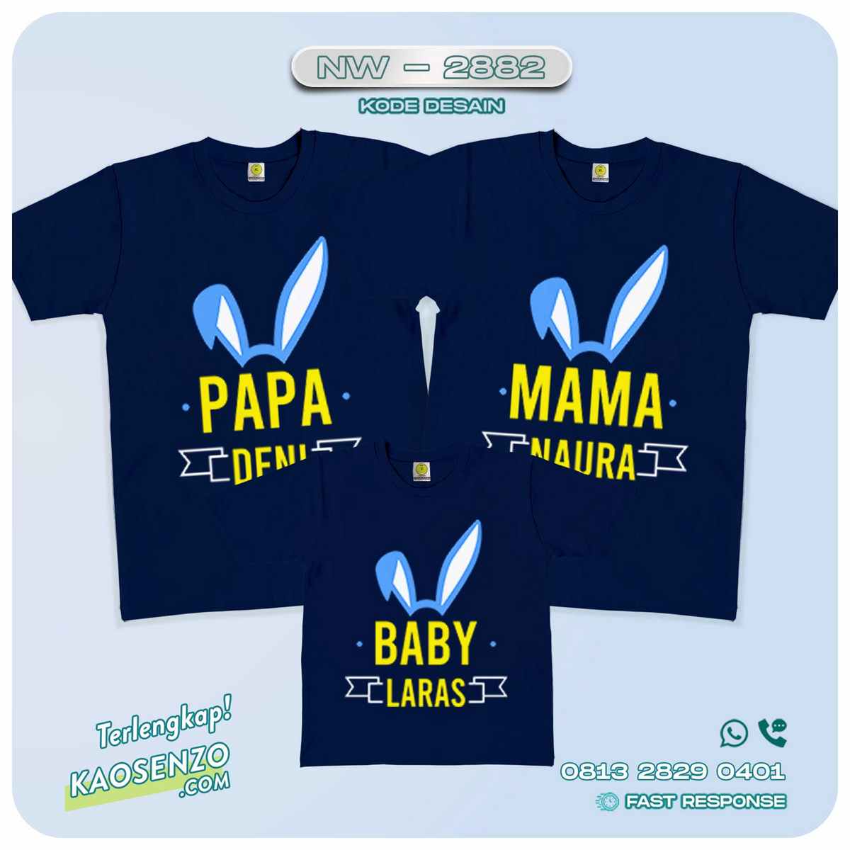 Baju Kaos Couple Keluarga Easter | Kaos Family Custom | Kaos Easter NW 2882