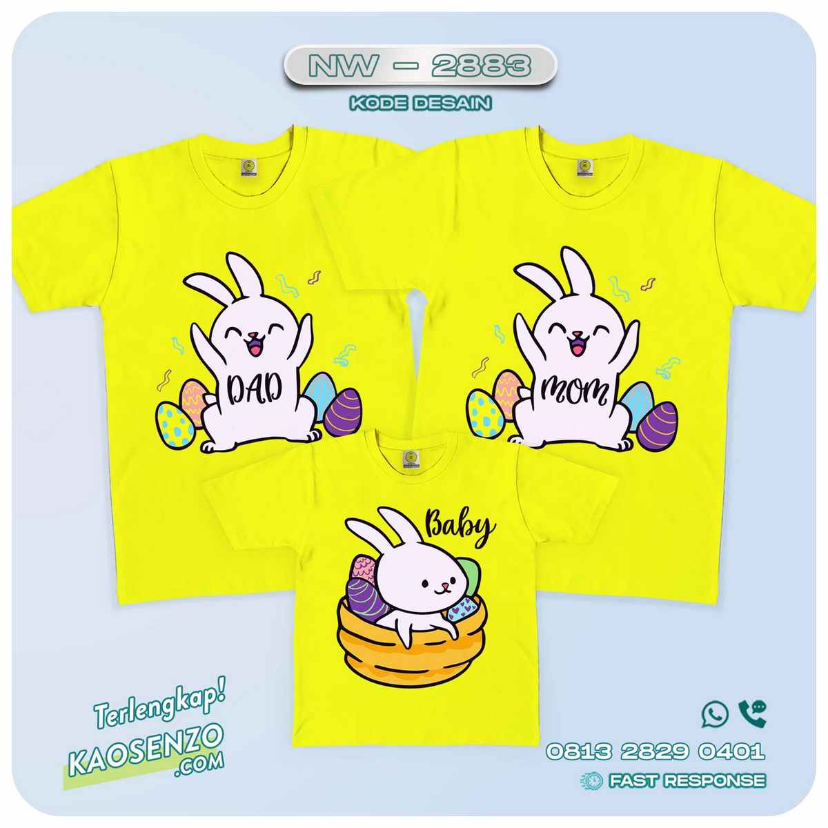 Baju Kaos Couple Keluarga Easter | Kaos Family Custom | Kaos Easter NW 2883