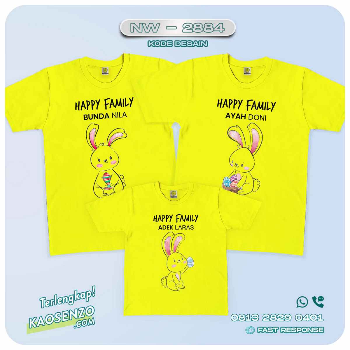 Baju Kaos Couple Keluarga Easter | Kaos Family Custom | Kaos Easter NW 2884