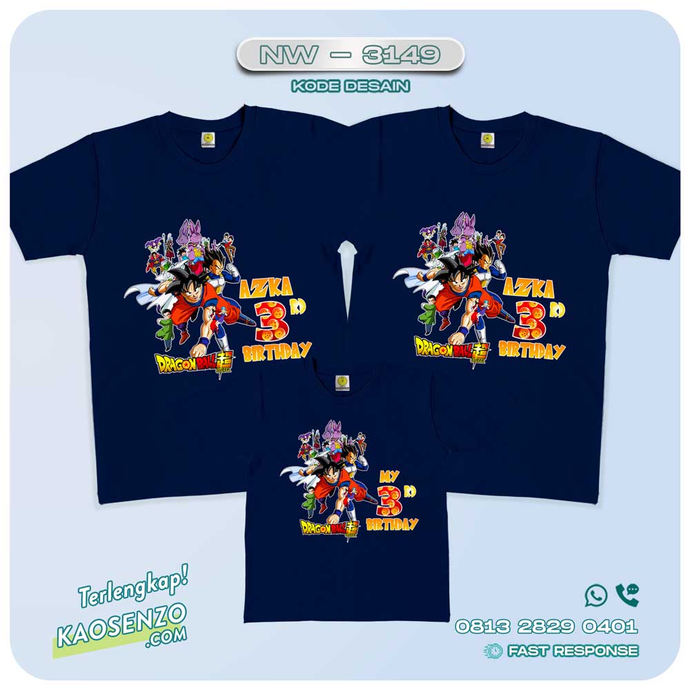 Baju Kaos Couple Keluarga Dragon Ball | Kaos Family Custom | Kaos Dragon Ball - NW 3149