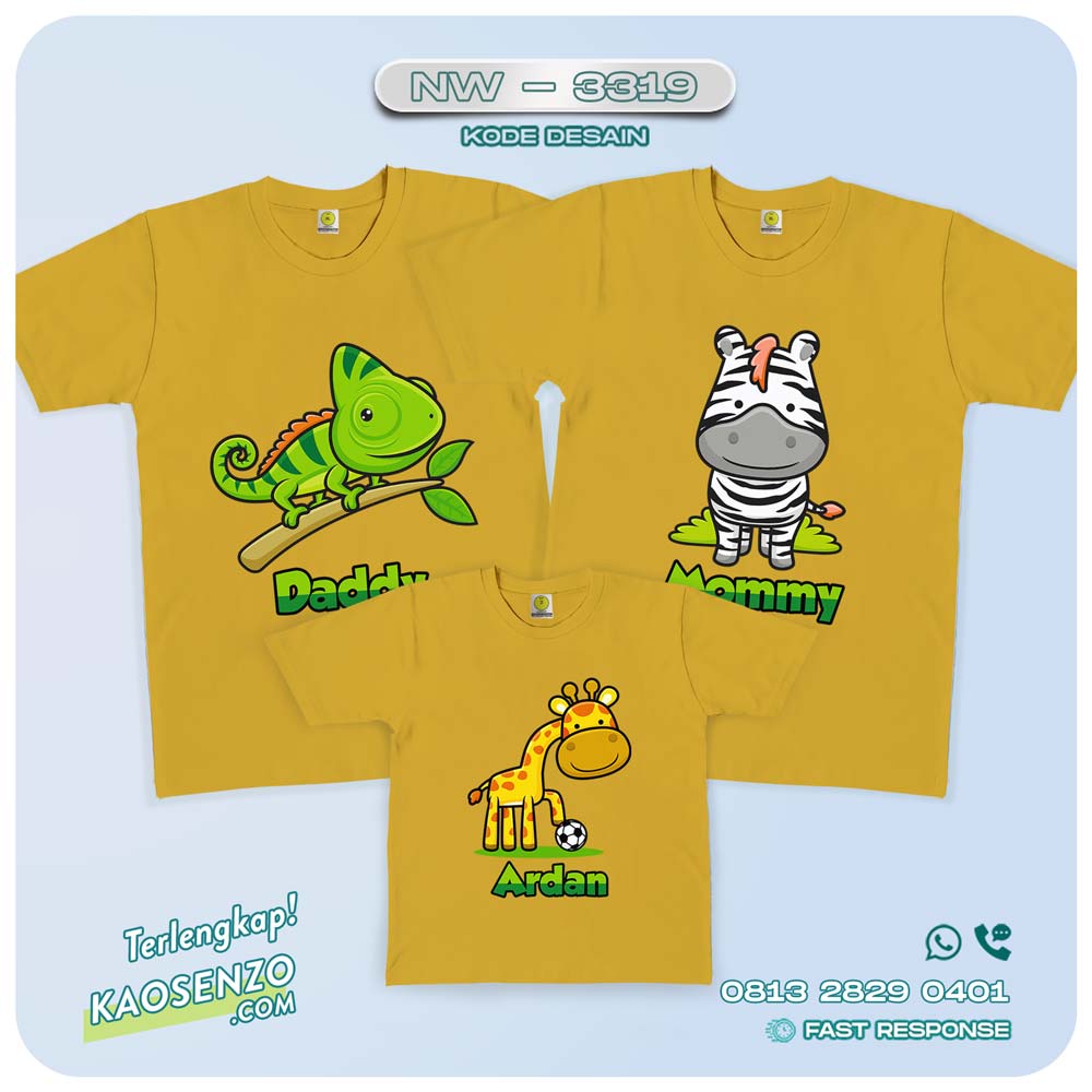 Baju Kaos Couple Keluarga Animal Zoo | Kaos Family Custom | Kaos Animal Zoo - NW 3319