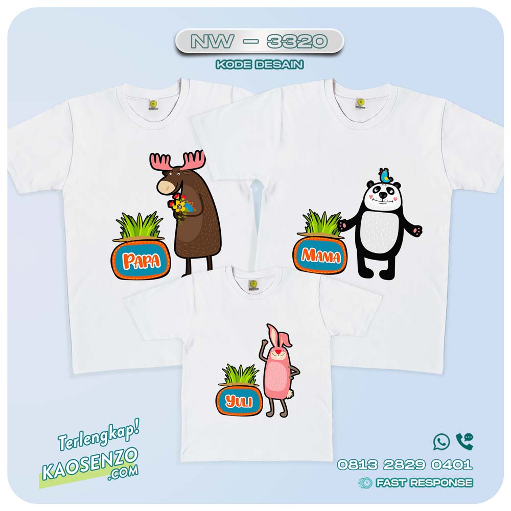 Baju Kaos Couple Keluarga Animal Zoo | Kaos Ultah Anak | Kaos Animal Zoo - NW 3320