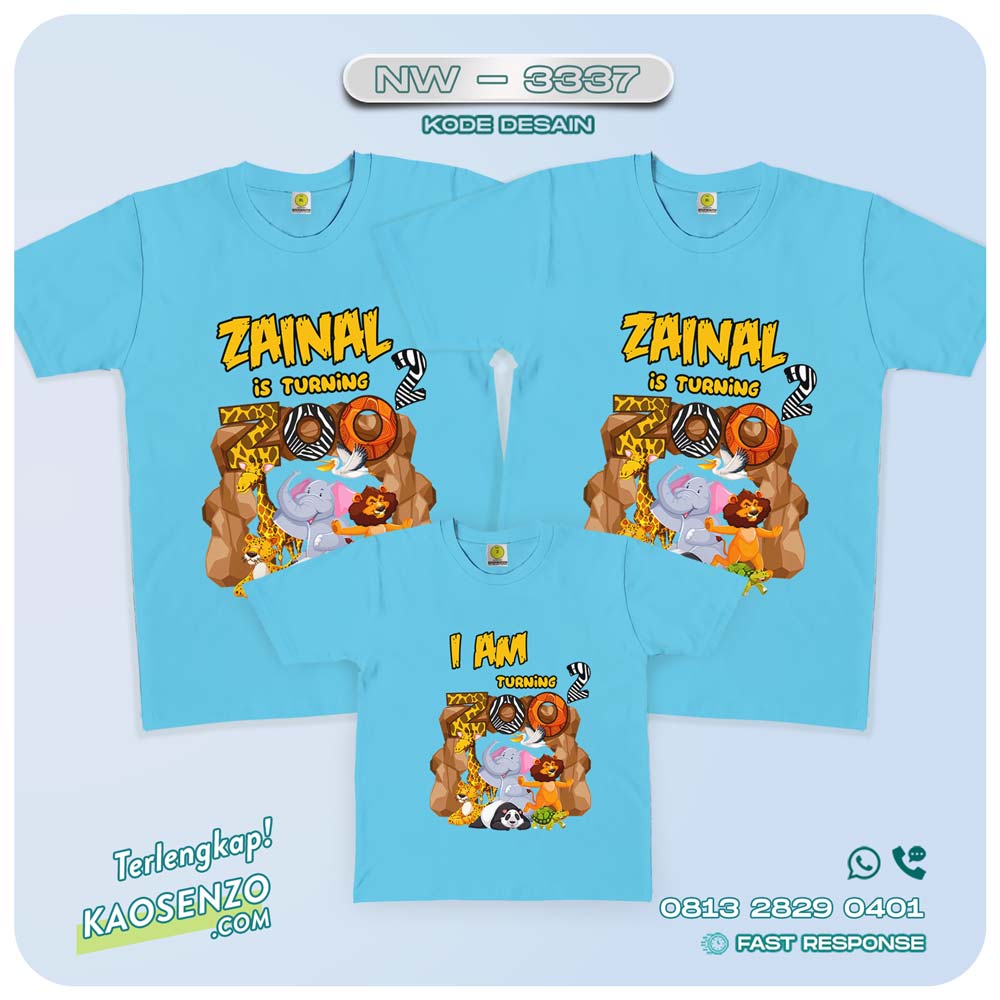 Baju Kaos Couple Keluarga Animal Zoo | Kaos Family Custom | Kaos Animal Zoo - NW 3337