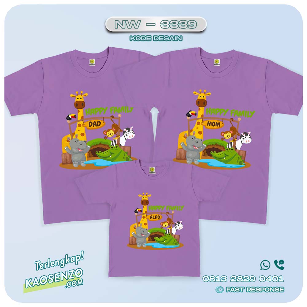 Baju Kaos Couple Keluarga Animal Zoo | Kaos Family Custom | Kaos Animal Zoo - NW 3339