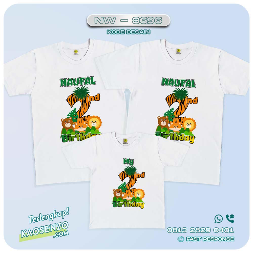 Baju Kaos Couple Keluarga Animal Zoo | Kaos Ultah Anak | Kaos Animal Zoo - NW 3696