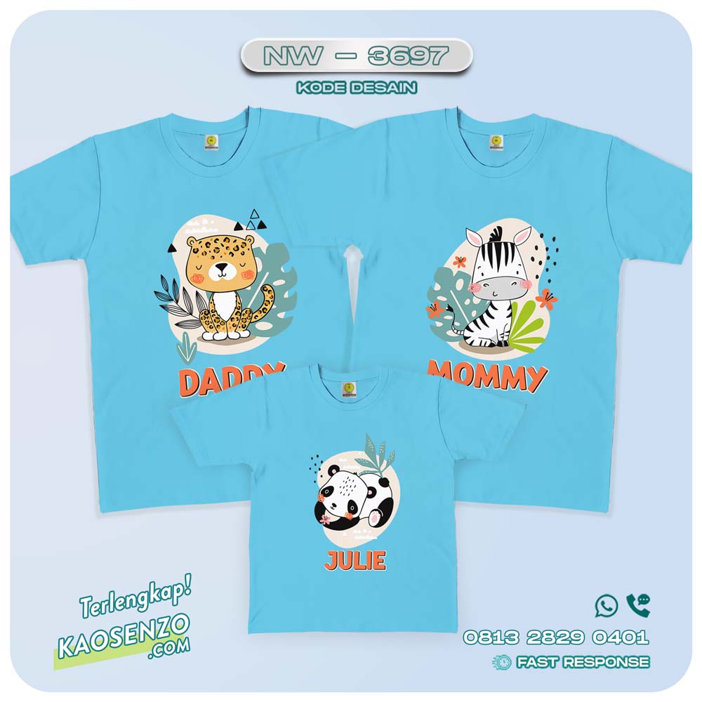 Baju Kaos Couple Keluarga Animal Zoo | Kaos Family Custom | Kaos Animal Zoo - NW 3697