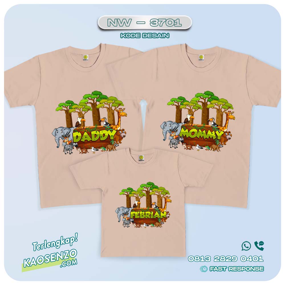 Baju Kaos Couple Keluarga Animal Zoo | Kaos Family Custom | Kaos Animal Zoo - NW 3701