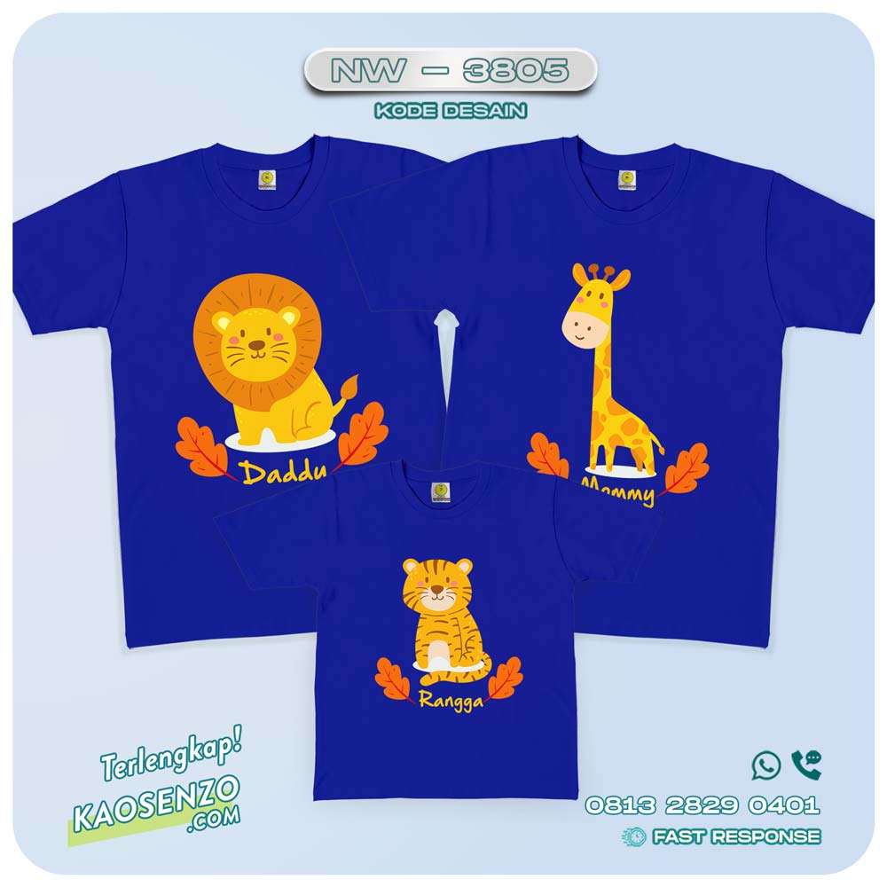 Baju Kaos Couple Keluarga Animal Zoo | Kaos Family Custom | Kaos Animal Zoo - NW 3805