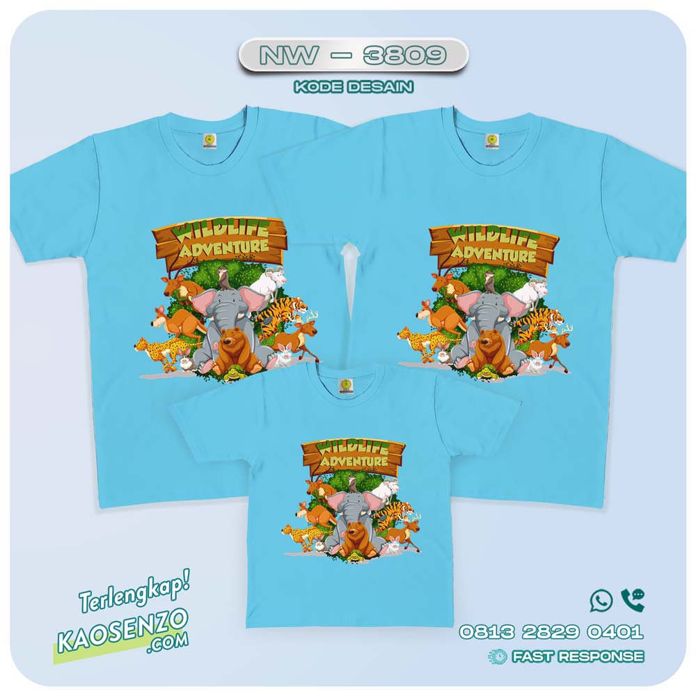 Baju Kaos Couple Keluarga Animal Zoo | Kaos Family Custom | Kaos Animal Zoo - NW 3809