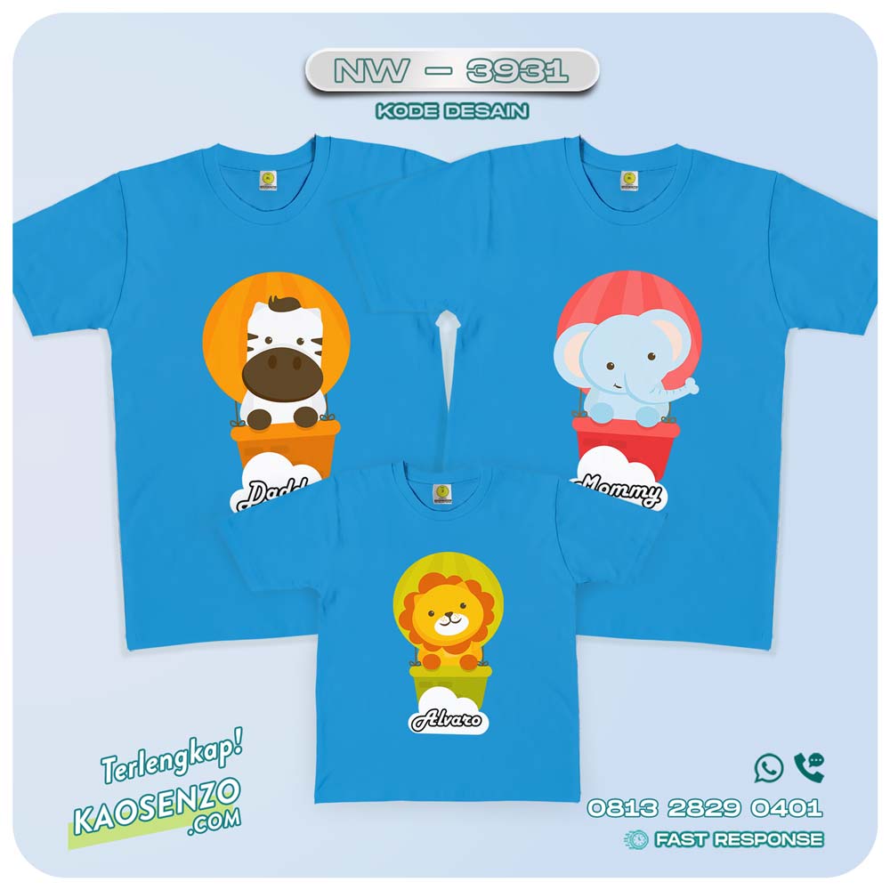 Baju Kaos Couple Keluarga Animal Zoo | Kaos Family Custom | Kaos Animal Zoo - NW 3931