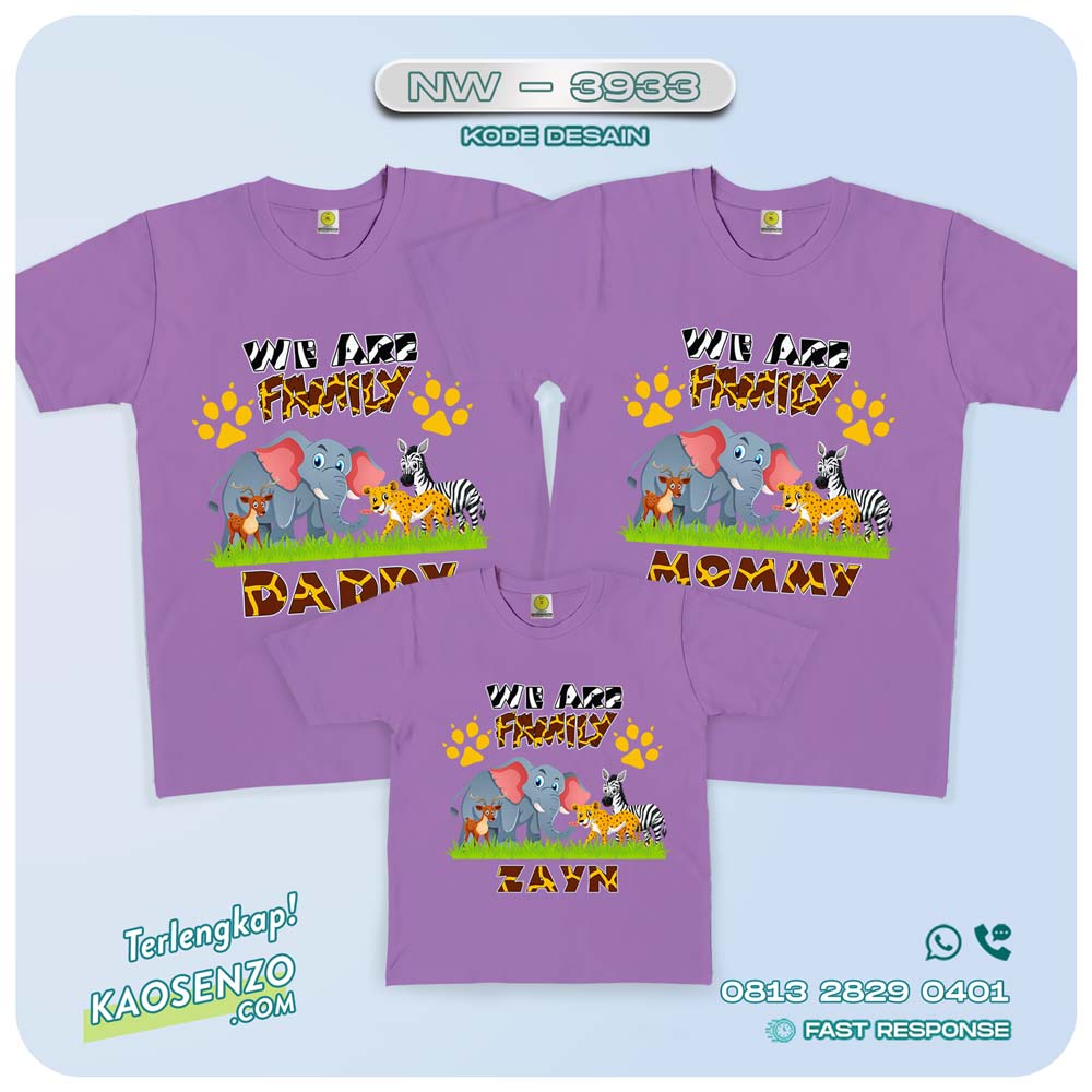 Baju Kaos Couple Keluarga Animal Zoo | Kaos Family Custom | Kaos Animal Zoo - NW 3933