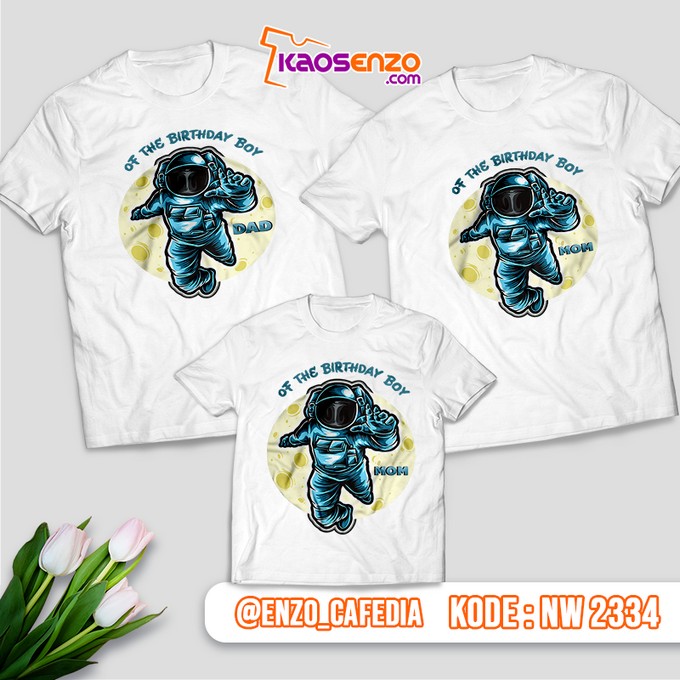 Baju Kaos Couple Keluarga Astronot | Kaos Family Custom | Kaos Astronot - NW 2334