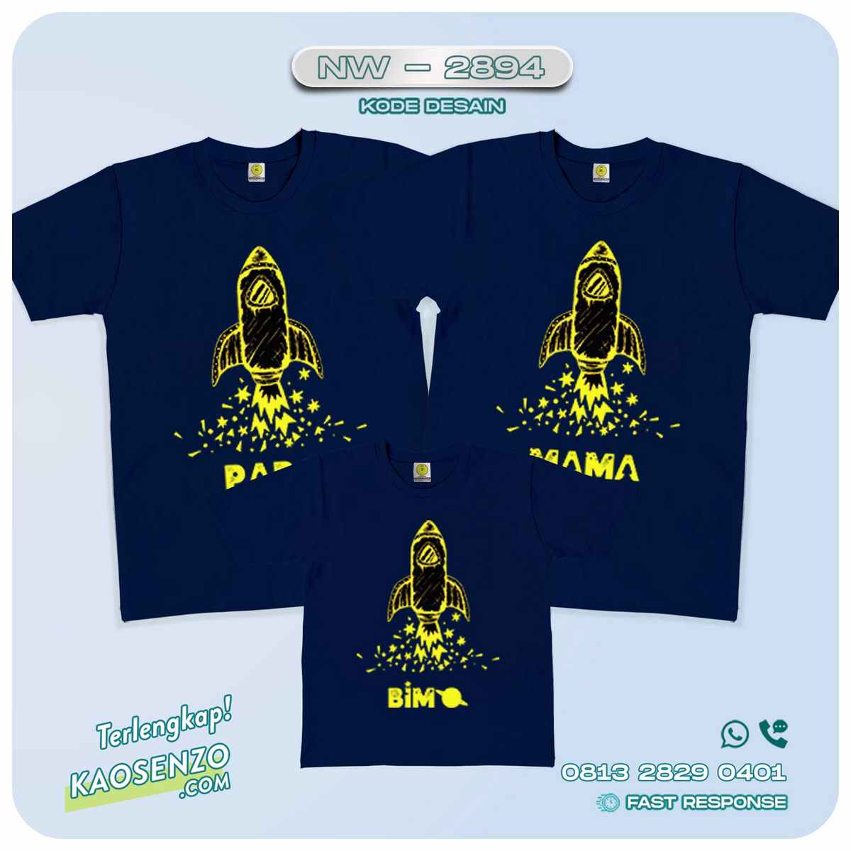 Baju Kaos Couple Keluarga Astronot | Kaos Family Custom | Kaos Astronot - NW 2894 