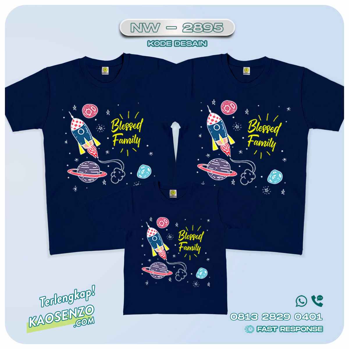 Baju Kaos Couple Keluarga Astronot | Kaos Family Custom | Kaos Astronot - NW 2895