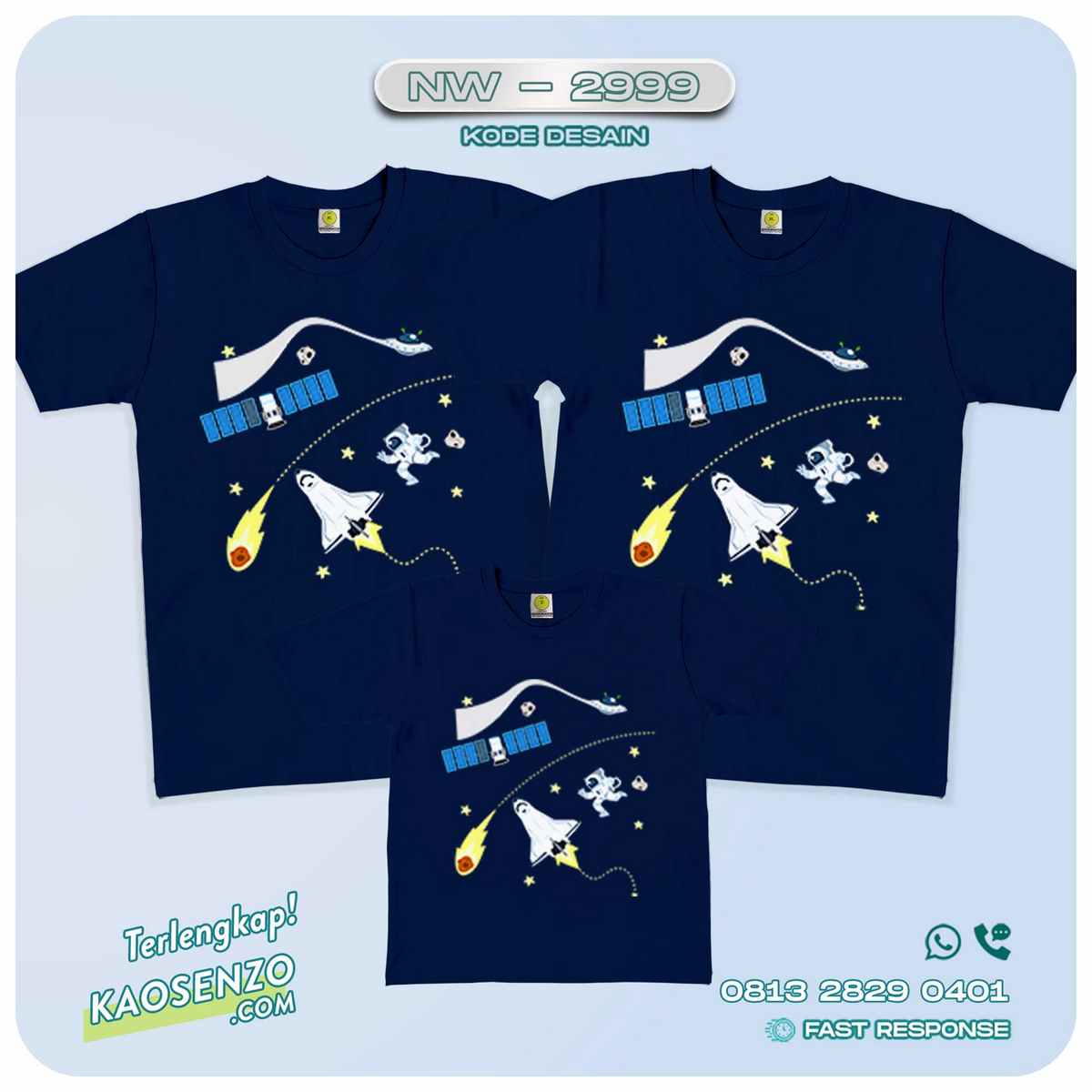 Baju Kaos Couple Keluarga Astronot | Kaos Family Custom | Kaos Astronot - NW 2899