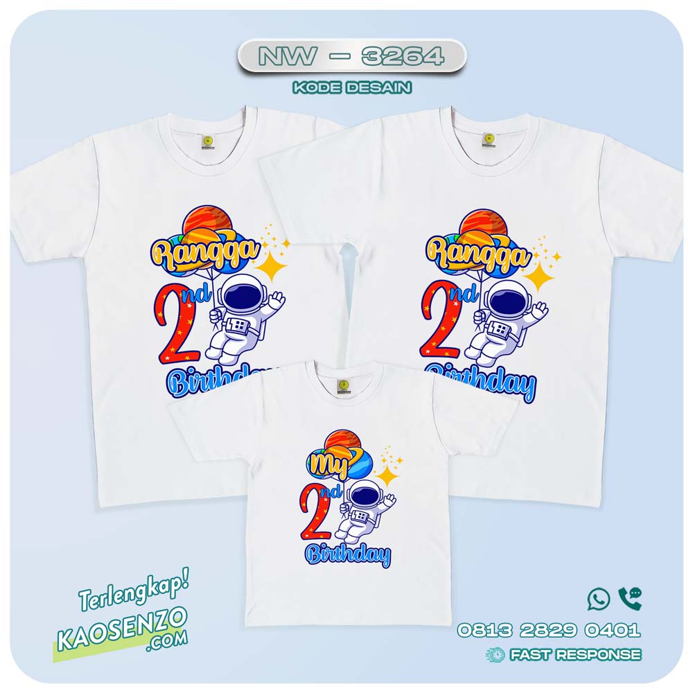 Baju Kaos Couple Keluarga Astronot | Kaos Family Custom | Kaos Astronot - NW 3264