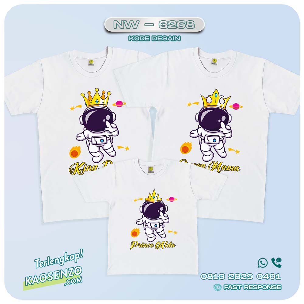 Baju Kaos Couple Keluarga Astronot | Kaos Family Custom | Kaos Astronot - NW 3268