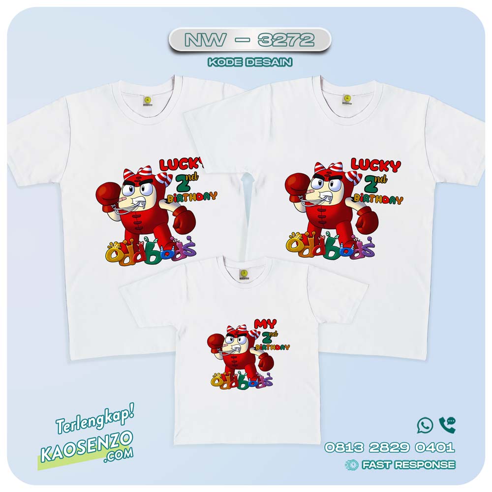 Baju Kaos Couple Keluarga Oddobods | Kaos Family Custom | Kaos Oddobods - NW 3272